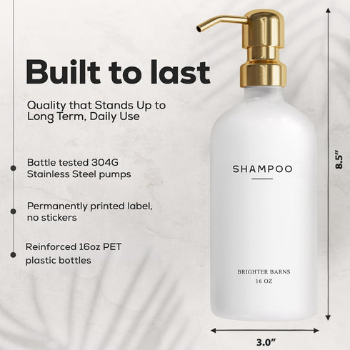 Set Luxury Shampoo and Conditioner Dispenser by Brighter Barns - Shower Soap Dispenser - Shampoo Conditioner Body Wash
