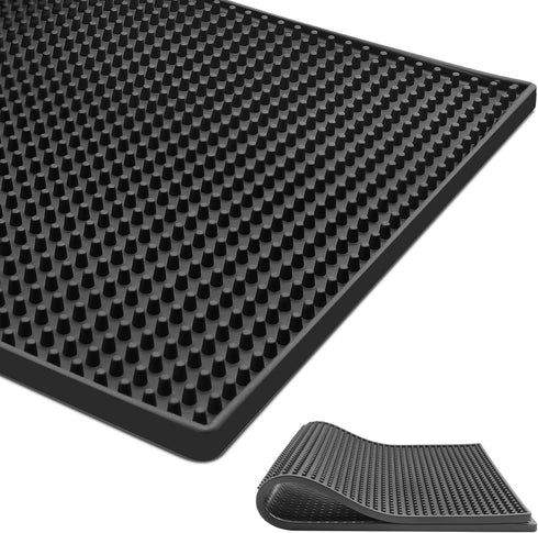 Large Bar Mat for Countertop, 12X24'', Thicker Rubber Coffee Bar Mat, Non-Slip Kitchen Mat for Easy Cleaning