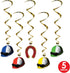 Beistle 5-Piece Derby Day Whirls - Horse Racing Game Supplies and Party Decorations, Jockey Party Accessories, 3'1"