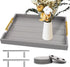 SXNOWS Wooden Serving Tray with 2 Sets of Handles,Large Ottoman Tray for