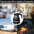 Foldable Electric Travel Kettle, Portable Silicone Collapsible Water Boiler and Tea Pot for Camping (Black)