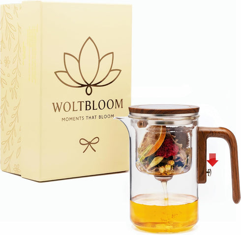 Enchanti Tea Pot - Modern Glass Infuser Teapot - Water Separation Magic