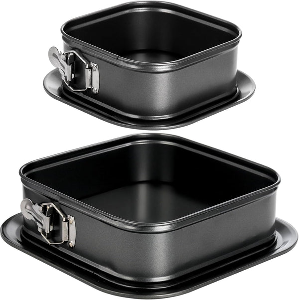 SOUJOY Set of 2 Springform Cake Pan, Non-stick Square Cheesecake Pan with Removable Bottom