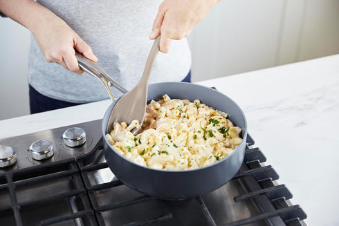 GreenPan Silicone Solid Spoon, Mixing, Stirring, Serving Kitchen Utensil, Heat-Resistant, Taupe
