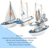 BUYGO Sailboat 4-Piece Set O Mini Model Decoration - Wooden Miniature Sailing Boat Home Decor