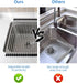 Expandable Large Roll Up Dish Drying Rack, Collapsible Over The Sink Non-Slip Silicone Rack for Kitchen