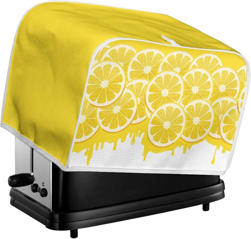 Toaster Cover 4 Slice, Yellow Lemon Washable Protector, Dustproof Kitchen Appliance Accessories, Women Gift
