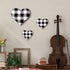 Jetec 3 Pcs Heart Shaped Wood Sign, Gray Purple Buffalo Plaid Decor, Wooden Heart Wall Sign, Rustic Hanging Love Plaque
