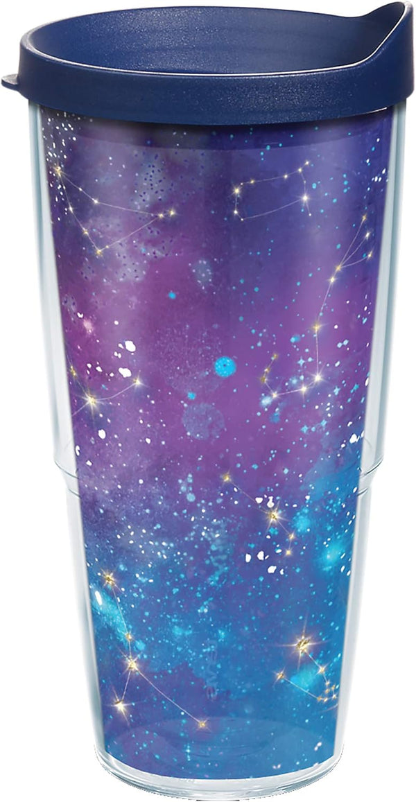 Tervis 24oz Zodiac Galaxy Double Walled Insulated Tumbler Travel Cup, Keeps Drinks Cold & Hot, Made in USA