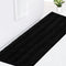 Striped Black Bathroom Rug Mat 20"x59", Ultra Soft Non Slip Chenille Bath Rugs for Bathroom, Bedroom, Kitchen