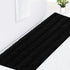 Striped Black Bathroom Rug Mat 20"x59", Ultra Soft Non Slip Chenille Bath Rugs for Bathroom, Bedroom, Kitchen