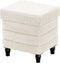 CAROLMADE Folding Storage Ottoman Cube Sherpa Footstool with Wood Legs Ottoman Footrest