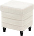 CAROLMADE Folding Storage Ottoman Cube Sherpa Footstool with Wood Legs Ottoman Footrest