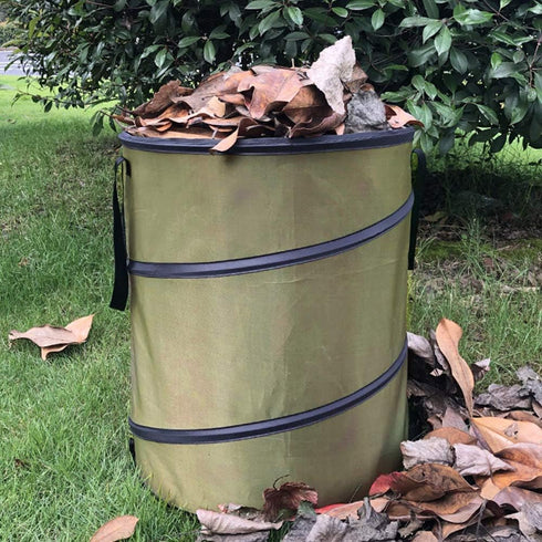 Denpetec Bag,10 Yard Waste Bag,Gardening Gallon Garden Leaf Bags, Release Buckle Camping Trash Can Collapsible Trash