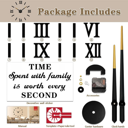 VANGOLD Wall Clock for Living Room, Decorative Gift for Home