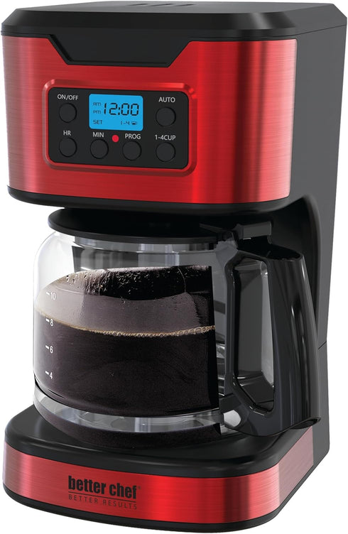 Better Chef Programmable 12-Cup Coffee Maker | 1-4 Cup Setting | Auto-Pause to Serve