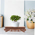YARNOW Wooden Base Decorative Planter, Rectangle Flower Vase Stand for Home Plant Holder