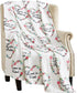 50" 60" Spring Wedding Fleece Throw Blanket: Love is Kind Patient Pink White Red Design Floral Hearts, x Velvety Soft