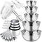 Hand Mixer Electric Mixing Bowls Set, 5 Speeds Handheld Mixer with 5 Nesting Stainless Steel Bowls, 200W