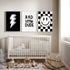 Joocrise Set 3 12x16 Inch Boys Room Wall Art Decor of Toddler Nursery Canvas Wall Art Baby Kids Wall Decor Black