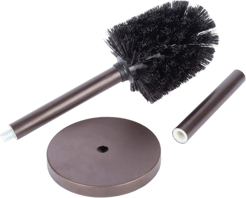 JS Jackson Supplies Sleek Toilet Brush and Holder with Metal Handle, Bronze, Pack of 2