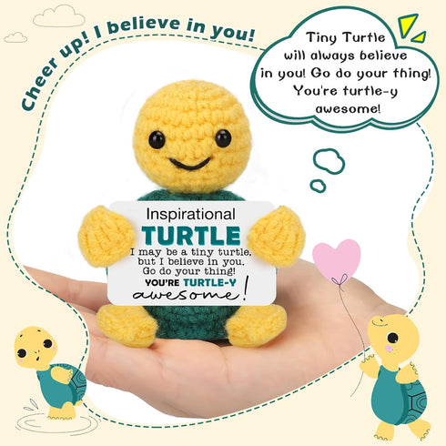 Funny Crochet Turtle Inspirational Graduation Gifts for Kids Teens Boys Girls, Birthday Appreciation Gifts