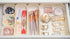 Backerysupply Set of 12 Beige Plastic Desk Drawer Organizers, Makeup Bathroom Office Kitchen Vanity Storage Box