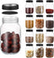 novelinks 32 OZ Clear Plastic Mason Jars with Airtight Lids - 12 PACK Plastic Jars for Kitchen & Household Storage