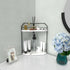 INIUNIK Corner Bathroom Counter Organizer - 2 Tier Wood Vanity Counter Shelf Perfume