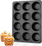 TeamFar Muffin Pan, 12 Cup Cupcake Baking Pan with Stainless Steel Core & Nonstick Coating, Oven Safe