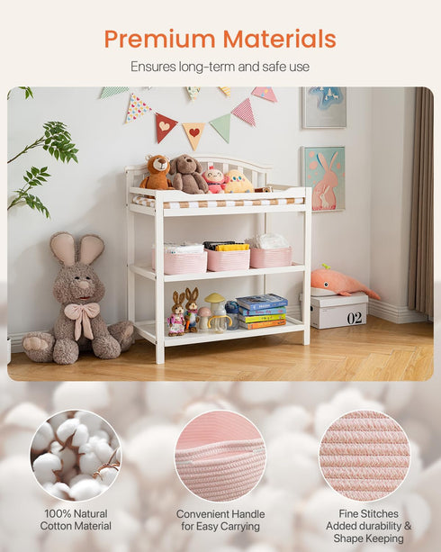 12 8 4.5 Inches, Closet 3 Pack Small Woven Basket, x x Storage Basket for Organizing, Cute Small Rope Shelf Cube