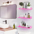 15in 4 Pack, Rainbow Acrylic Floating Shelves, Kids Wall Mounted Nursery Bookshelves, Display Ledge for Books Toys
