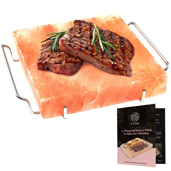 UMAID Himalayan Salt Block For Grilling, Cooking, Cutting and Serving,8X8X1.5 Food Grade