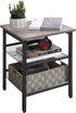 VASAGLE INDESTIC End Table, Nightstand with 2 Adjustable Mesh Shelves, Industrial Side