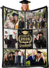 Personalized Graduation Blanket with Pictures, 2026 Graduation Gifts for Women & Men,Custom