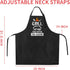 Rosoz Funny BBQ Black Chef Aprons for Men, Grill Master, Adjustable Kitchen Cooking Aprons with Pocket, Waterproof Oil