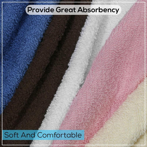 12"x12" (50 Pack) Commercial Simpli-Magic Cotton Wash Cloths Highly Absorbent Soft Towels Terry Washcloth for Face