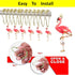 Set of 12 Flamingo Shower Curtain Hooks, Decorative Stainless Steel Rustproof Rings for Bathroom