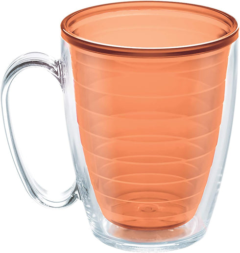 Tervis Clear & Colorful Double Walled Insulated Tumbler, 16oz Mug, Citrus Sunrise, Made in USA