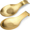 Stainless Steel Spoon Rest, 9.8 x 3.7 Inch Utensil Holder, Dishwasher Safe (Gold + Gold Fish Tail)