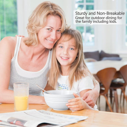 Set of 6 Unbreakable Cereal Bowls, 25 OZ Wheat Straw, Microwave and Dishwasher Safe, Eco-Friendly Beige Bowls