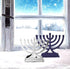 Zion Judaica Mini LED Hanukkah Menorah, Battery or USB Operated, Blue, Multiple Light Settings for Chanukah
