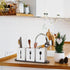 Kathfly 4 Pcs Silverware Caddy Utensil Holder for Countertop, Wood Tray Spoon Fork Holder for Kitchen Parties (White)