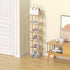 Bamboo Shoe Rack, Vertical Narrow Shoe Rack for Small Spaces, Space Saving Storage for Front Door Entrance, Closet,
