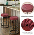 Set 6, 12-15 Inch FUANGUI Bar Stool Covers Round of Waterproof PU Seat Covers With Elastic Bands, Chair Covers Washable