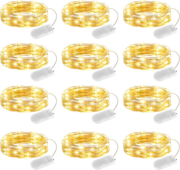Minetom 12 Pack Fairy Lights Battery Operated String Lights - 7ft 20