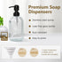 Set, 14OZ 304 Set Shinowa Kitchen Dish Soap Dispenser Glass Bottle with Rustproof Stainless Steel Sponge Holder