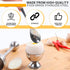 Set 2 2 Egg Shell Opener Pcs Egg Cups for Soft Boiled Eggs & Hard Boiled Eggs (Fits LXL Sizes), Pcs Spoons, Stainless