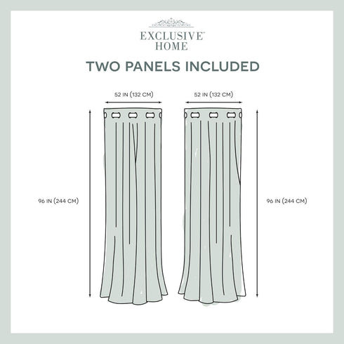 TOWN & COUNTRY LUXE Grommet 2-Pack Set, 52"x96", Talia Double Layer Indoor Curtains, Sheer and Room Darkening Blackout