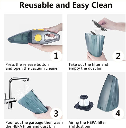 Dust Buster Upgrade Cordless Handheld Vacuum, 12000PA-16500PA High Power with Display for Car, Home, Office, and Pet